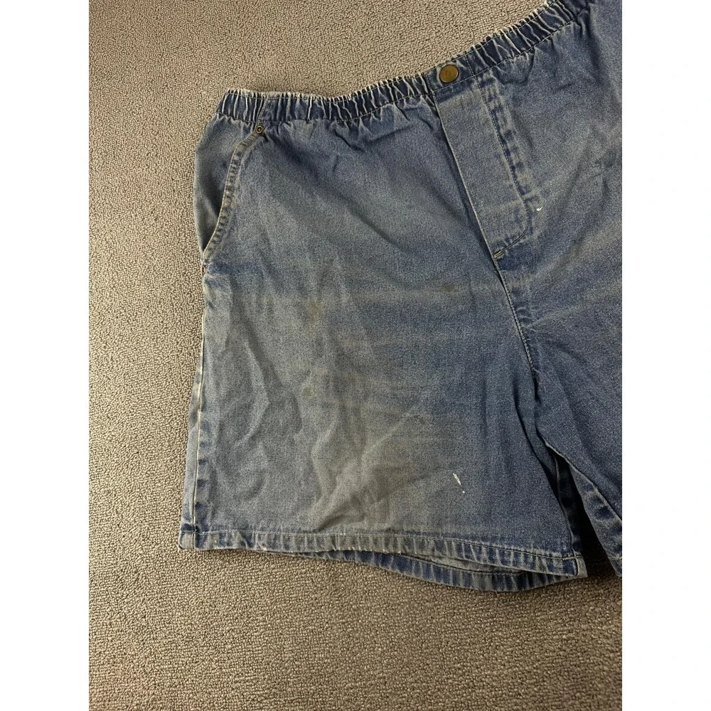 Vintage‎ My Classic Shorts Women XL Blue Relaxed Elastic Waist Cotton Beach Y2K